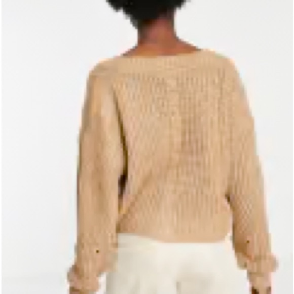 Stradivarius boxy cardigan in beige OOS size small - Picture 2 of 8